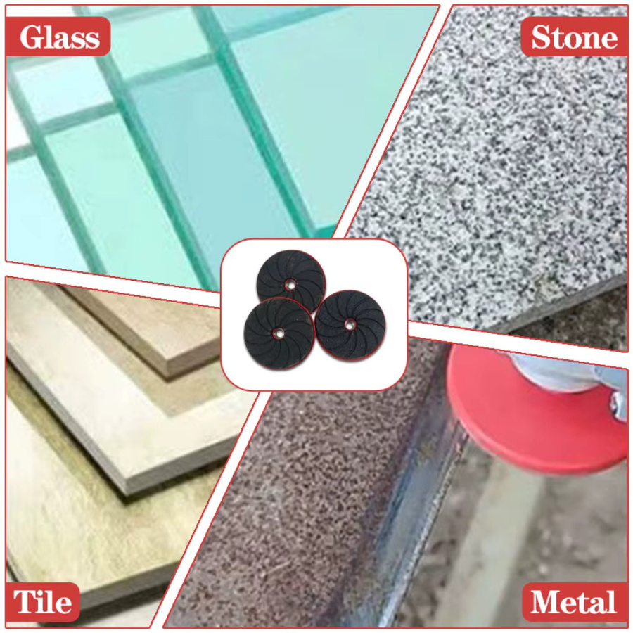 VIBRATITE Set aus 3 flexiblen Wafer-Schleif- und Polierpads für Nass- und Trockenschleifen, Körnung 50/100/200, für Granit, Marmor, Stein und Keramik - Bild 1
