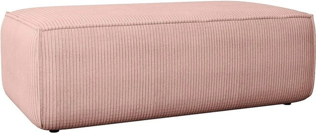Vente-unique Sitzhocker Amelia in Puderrosa mit Cord-Bezug, Breite: 102 cm - Bild 1