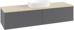 V&B Waschtischunterschrank Antao mit Frontstruktur in Anthrazit, B: 160 cm, T: 50 cm - Bild 1