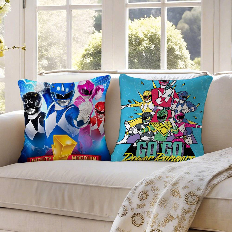 GUOYU HOMEDECOR Power Rangers Kissenbezug mit Motiv, Kurzplüsch, Multicolour, B/T/H: 30,48 x 30,48 x 0 cm - Bild 2