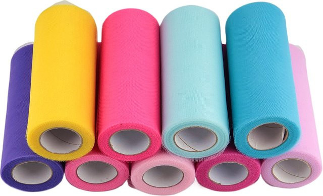 Tüll Organza Stoffrolle für Party, Hochzeit und Geschenkverpackung, Breite: 15 cm, Länge: 22,86 m - Bild 1