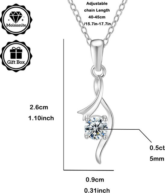 LAMVOICE Halskette, Silber, Moissanit, Damen - Bild 1