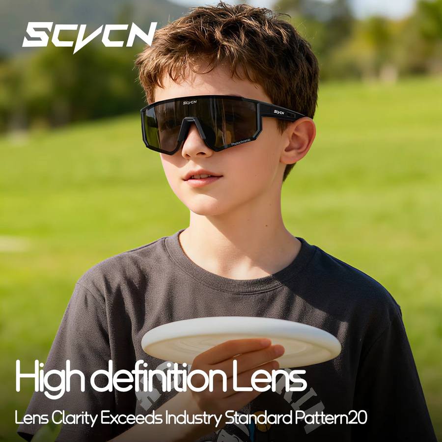 SCVCN Sportsonnenbrille Kinder, Vollrand, Photochrome, Kunststoff - Bild 2