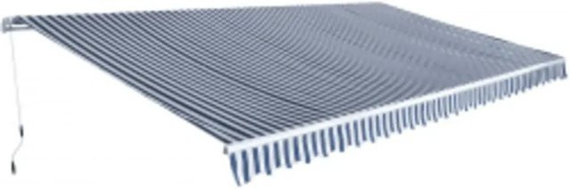 furnicato Gelenkarmmarkise aus Aluminium und Polyester in Blau/Weiß gestreift, Breite: 600 cm - Bild 1