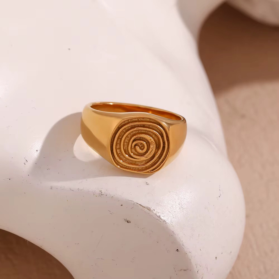 E.B.belle Siegelring, 18 Karat vergoldet, Edelstahl, Unisex - Bild 4