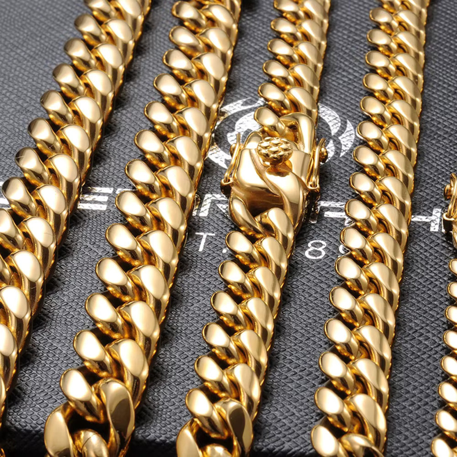 Alinoya Halskette, Edelstahl, Gold, Herren - Bild 2