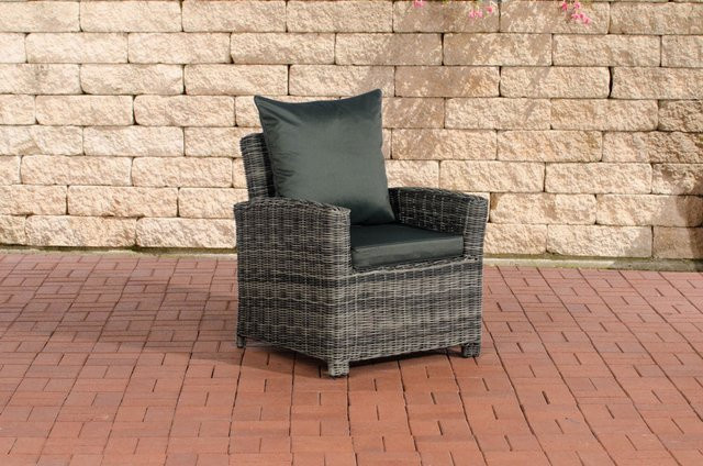 TPFGarden Sessel Fino Anthrazit Grau-Meliert aus Rattan und Metall - Bild 1