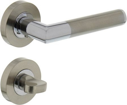 Intersteel Türdrücker Bastian WC-Drücker aus Zamak in Chrom Optik Silber, Durchmesser: 52 mm, Stift: 8 mm - Bild 1