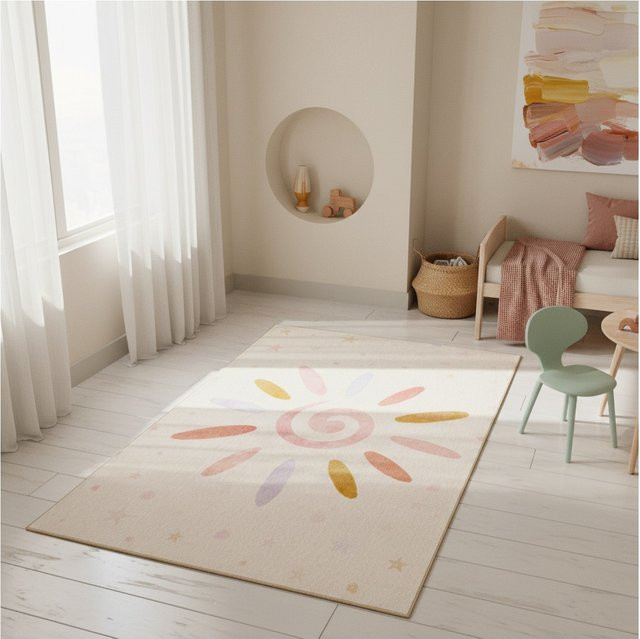 Kinderteppich Kadima Design TRAUN, floral, beige/multicolour, B/T: 80 x 120 cm - Bild 1