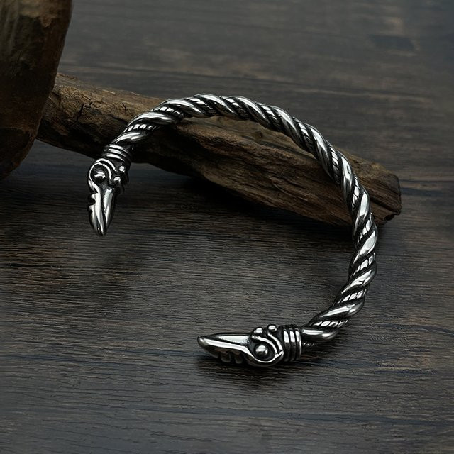 NORTHMAN Armband, Adler Kopf, Edelstahl, Silber, Herren - Bild 1