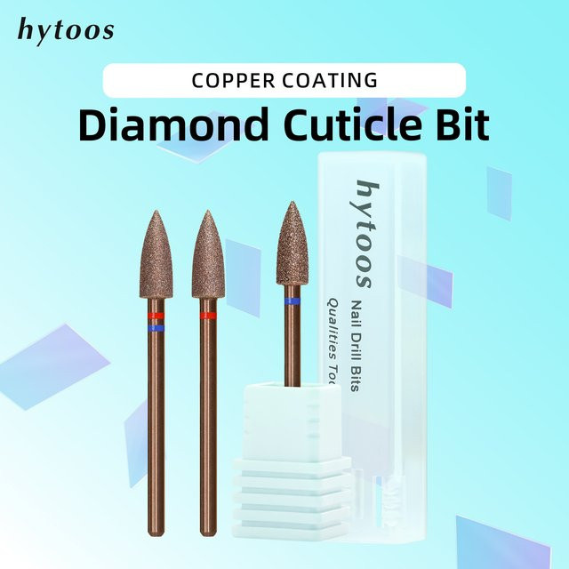 HYTOOS Diamant-Nagelhautfräser, Kupferbeschichtet, Großer Konus - Bild 1