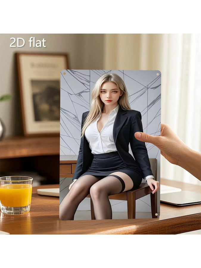 CIFBUY Moderne Wandkunst aus Metall in Schwarz, Abstraktes Frauenporträt als wetterfeste 2D-Flacheisenplatte für Innen- und Außenbereich - Bild 6