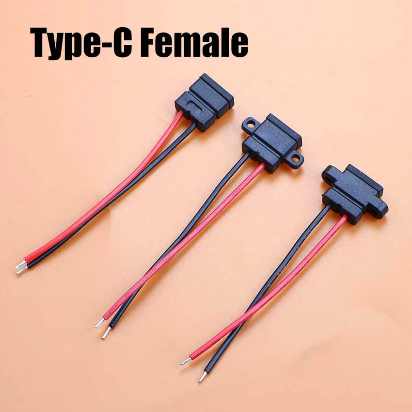 ChengHaoRan USB-C 2-Pin Typ-C Stecker Wasserdichte Buchse mit Lötanschluss für Elektronik und Handy-Ladeanschlüsse - Bild 2