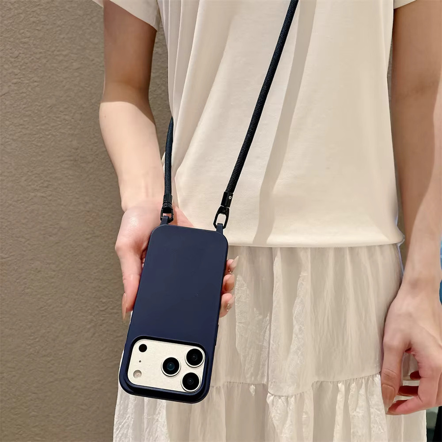lolozzx Stoßfeste Candy Crossbody Halskordel-Hülle für iPhone mit weichem Lanyard-Etui in Rot oder Blau - Bild 2