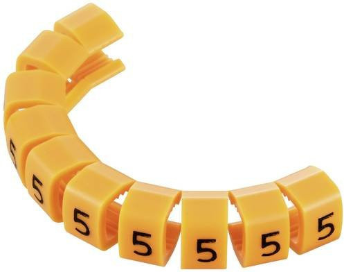 TRU Components TC-MB2/5203 Kennzeichnungsclip Aufdruck 5 in Gelb mit einem Außendurchmesser-Bereich von 4 bis 5,10 mm - Bild 1