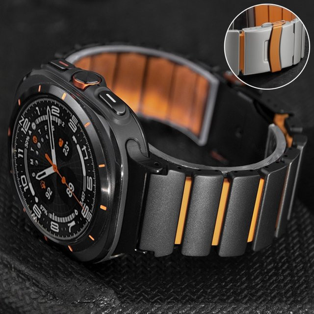 jansin Uhrenarmband Titan, Edelstahl, orange, Unisex - Bild 1