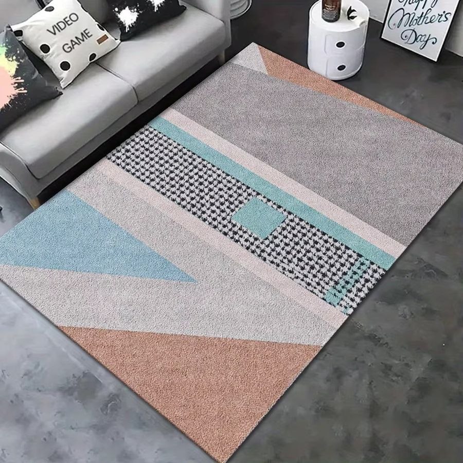 VIKAMA Minimalistischer Teppich mit geometrischem Stil für Wohnzimmer, Balkon oder Eingangsbereich - Bild 2