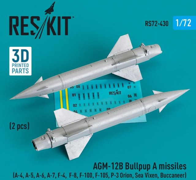 ResKit Models AGM-12B Bullpup A missiles, 2-teiliges Set, 3D Printed - Bild 1