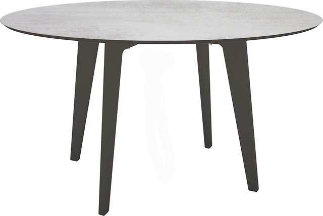 Stern Rundtisch Silverstar 2.0 aus Aluminium in Anthrazit mit Tischplatte in Dekor Zement hell, Durchmesser: 134 cm, Höhe: 75 cm - Bild 1
