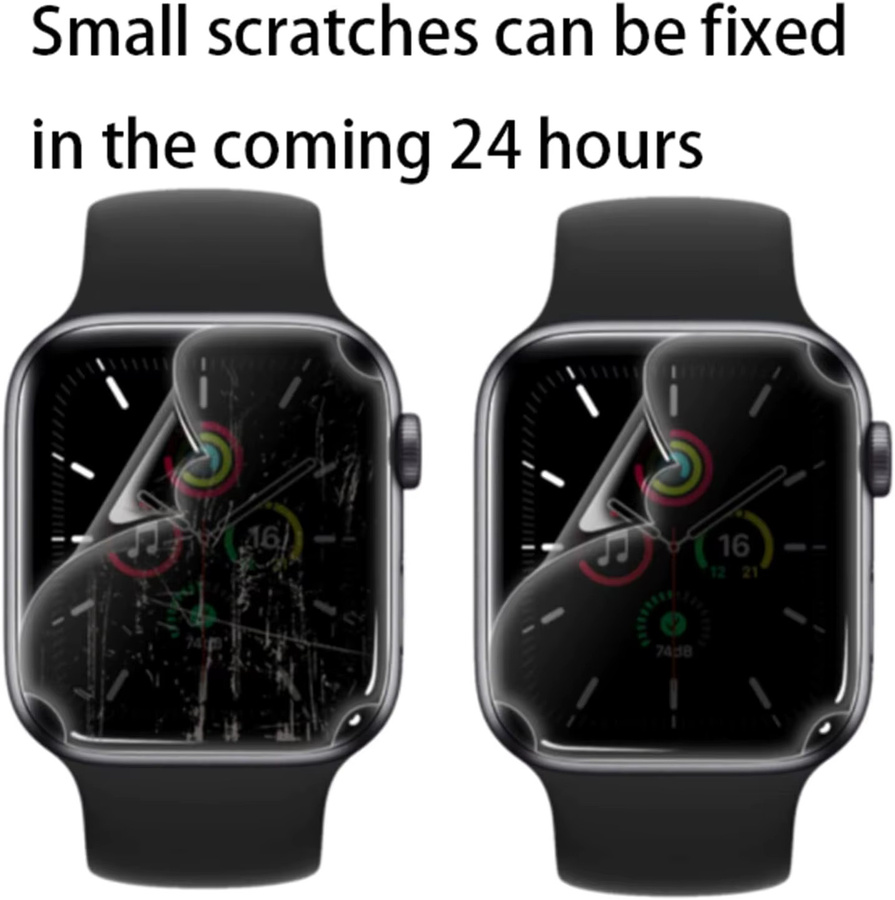 3 Stück Privatsphäre Hydrogel Displayschutzfolie für Apple Watch Serie 10 9 8 7 6 SE 2 1 Ultra 2 in Transparent - Bild 3