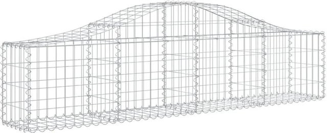vidaXL Gabionen mit Hochbogen Set aus verzinktem Eisen in Silber, 11 Stück, Höhe: 200 cm, Breite: 30 cm, Tiefe: 40-60 cm - Bild 1