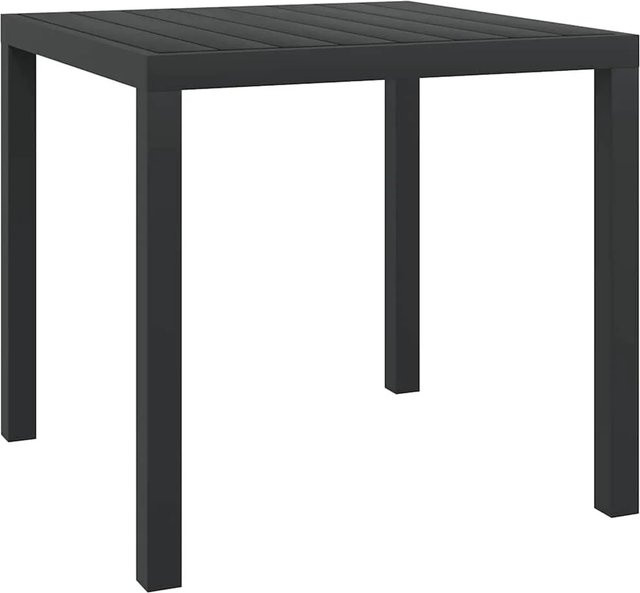 Furnicato Gartentisch aus Aluminium und WPC in Schwarz, B/T/H: 80 x 80 x 74 cm - Bild 1