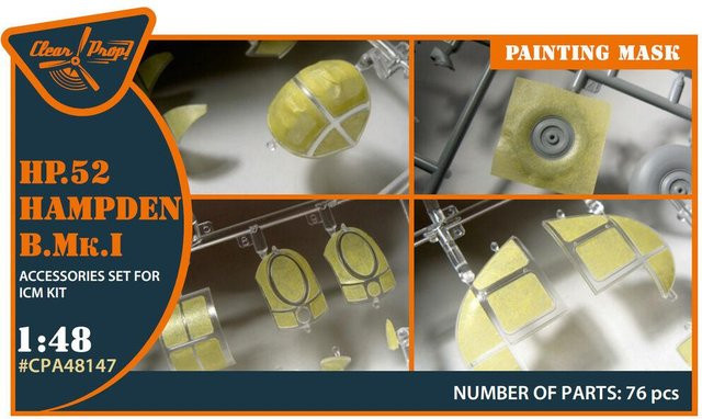 ICM HP.52 Hampden B.Mk.I - Painting mask, Zubehör, 1:48 - Bild 1