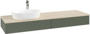 V&B Waschtischunterschrank Antao ohne Frontstruktur, Wandhängend, Farbe: Grau/Grün, B/T/H: 160 x 50 x 2 cm - Bild 1