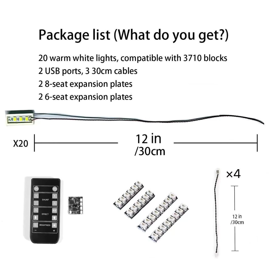 LYBMTWF LED-DIY-Beleuchtungsset, LED-Lichtstein, 20-teiliges Set, Fernbedienungsversion - Bild 3