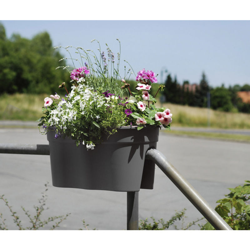 KHW Balkonkasten Flowerclip XL 2er Set Grau - Bild 4