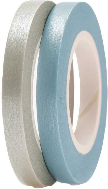 Rico Design Paper Poetry Washi Tapes Blau-Grau, 2 Stück, Breite: 5 mm, Länge: 10 m pro Rolle - Bild 1