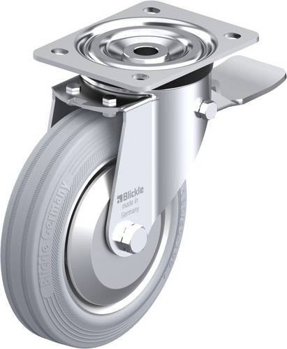 Blickle Lenkrolle L-V 182R-ST-SG-FA mit Feststeller in Silber und Grau, Rad-Durchmesser: 180 mm, Tragfähigkeit: 170 kg - Bild 1