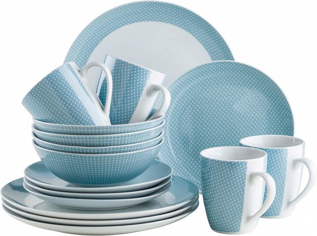 Mäser Geschirr-Set Kitchen Time II aus Porzellan in Multicolour und Blau - Bild 1