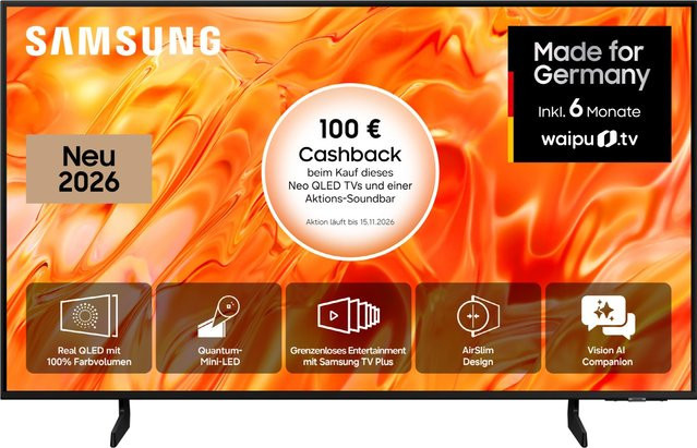 Samsung Neo QLED Vision AI Smart TV 43 Zoll 108 cm 4K UHD Mini LED Schwarz GQ43QN71HAU - Bild 1