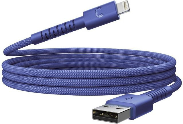 Fresh N Rebel FlexWave USB-A zu Lightning Kabel, geflochtenes Silikon, True Blue, 2m - Bild 1
