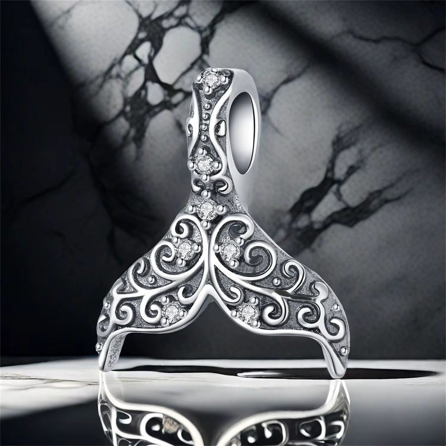 CYMYSS Anhänger Charm, 925 Sterling Silber, Cartoon-Fischschwanz - Bild 2
