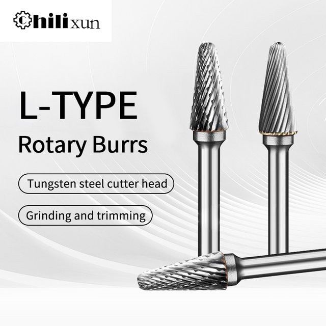 HILIXUN L Typ Wolframkarbid-Rotationsfeile in Silber für Metallschleifen und Gravieren - Bild 1