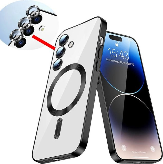 Transparente MagSafe-Schutzhülle für Samsung Galaxy S26, S25 Ultra, S24, S23 FE und S22 Plus Edge mit magnetischem Linsenschutz und TPU-Abdeckung - Bild 1