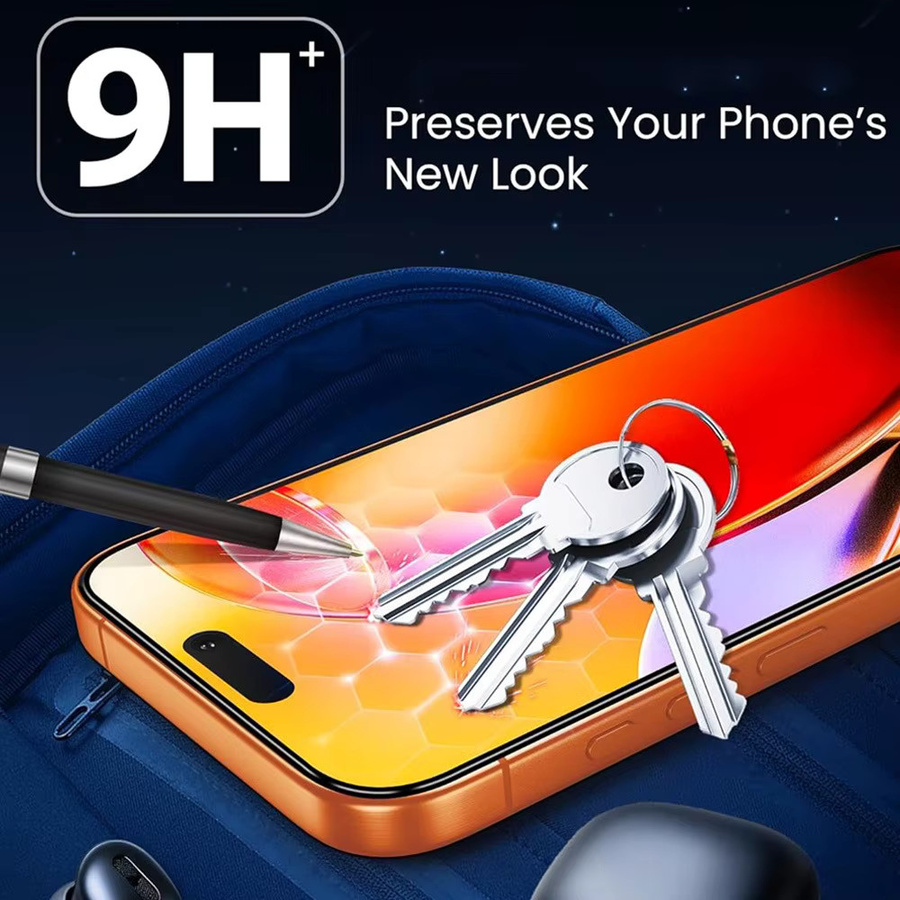 4 Stück DIXSG Full Cover Displayschutzfolie aus gehärtetem Glas für iPhone 17 16 15 14 13 12 11 Pro Max Plus XR XS in Transparent - Bild 4