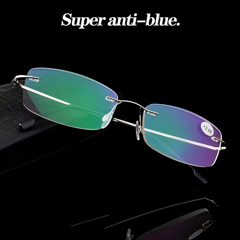 Mai Blume Lesebrille, Titan, randlos, rechteckig, Herren - Bild 2