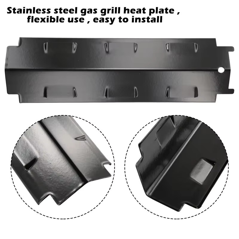 ShineTrip Edelstahl Grill Wärmezelte als Ersatz für Gasgrill Brenner Abdeckung und Flammenbändiger in Silber und Schwarz - Bild 3