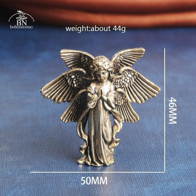 Yiran Furniture Engel Statue aus Messing und Kupfer in Gold als Tischdekoration - Bild 1
