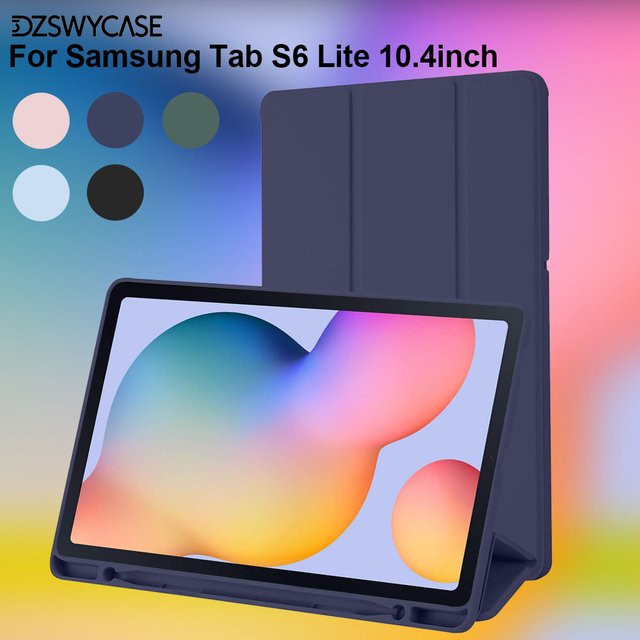 Samsung Galaxy Tab S6 Lite 10,4 Zoll Schutzhülle mit Stifthalter und dreifach faltbarem Ständer in Grün oder Blau - Bild 1