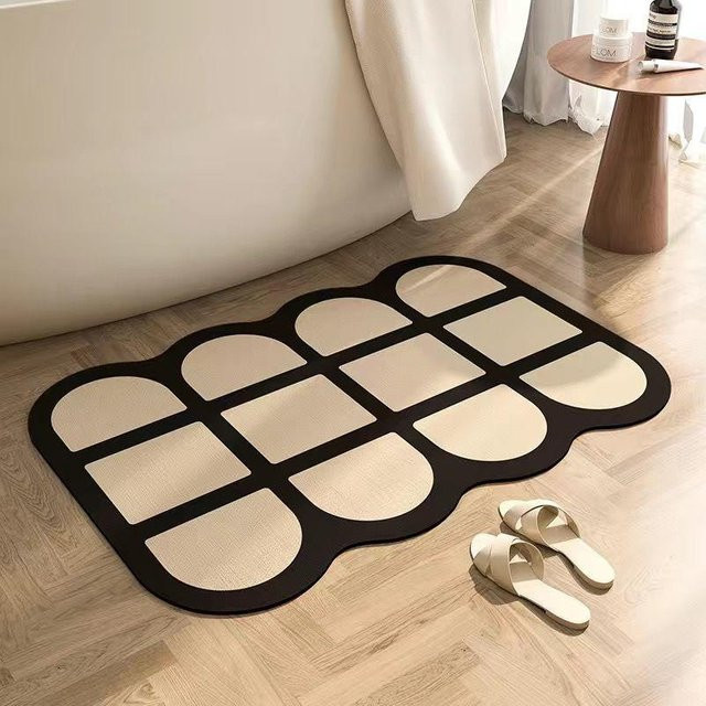 Saugfähige und rutschfeste Toilettenmatte von Household supplies MH, weiche Fußmatte für die Toilettentür, B/B: 40 x 60 cm - Bild 1