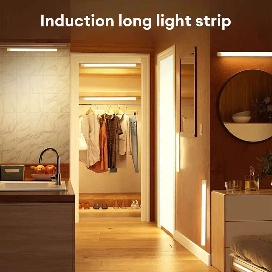 Runtowo LED-Bewegungsmelder-Licht in Weiß, kabellose wiederaufladbare Sensorlampe mit warmweißem Licht für Schlafzimmer, Küche und Treppenhaus zur Wandmontage - Bild 4