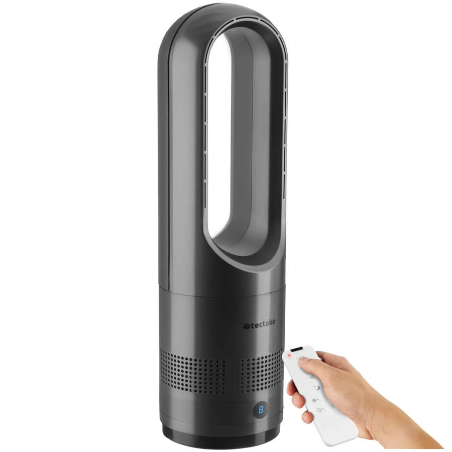 Tectake Turmventilator Polar mit 80° Oszillation, 20 W, 8 Geschwindigkeitsstufen, Maximal- und Schlafmodus, Anthrazit, B/T/H: 14,50 x 14,50 x 55,50 cm - Bild 2