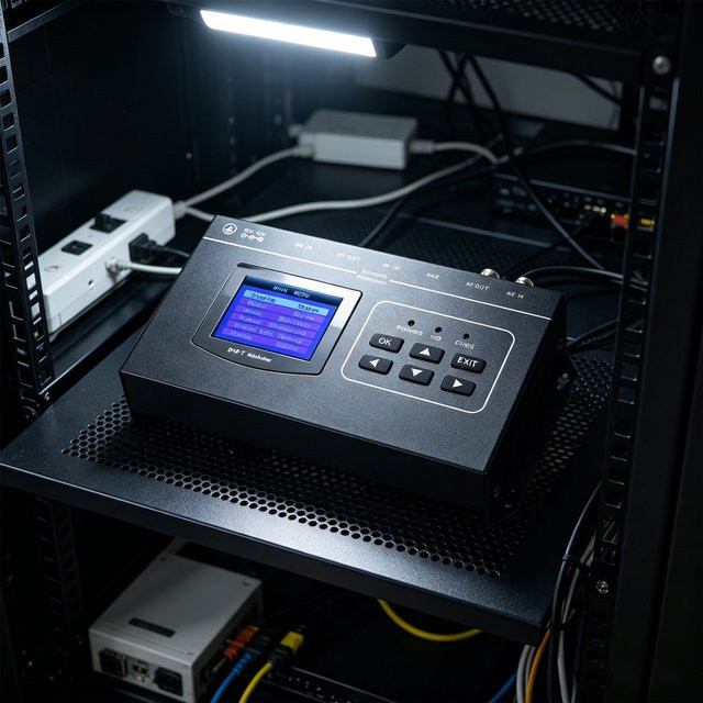 Tuoying HDMI-zu-RF Einkanaliger HD Digital-Encoder Modulator für Hotel-TV-Systeme DVB-C DVB-T ISDB-T Schwarz - Bild 1