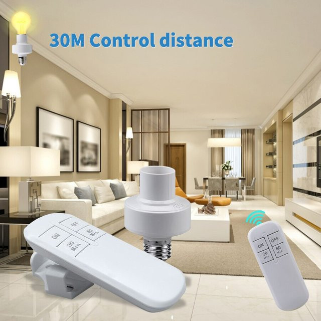 Ammtoo Smart Timer Schalter mit drahtloser Fernbedienung für E27 Lampenfassungen, 15m Reichweite - Bild 1