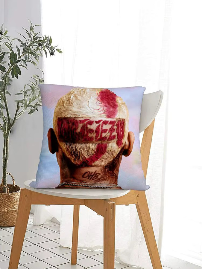 C-Chris Kissenbezug aus braunem Plüschstoff, weich und doppelseitig bedruckt - Bild 4