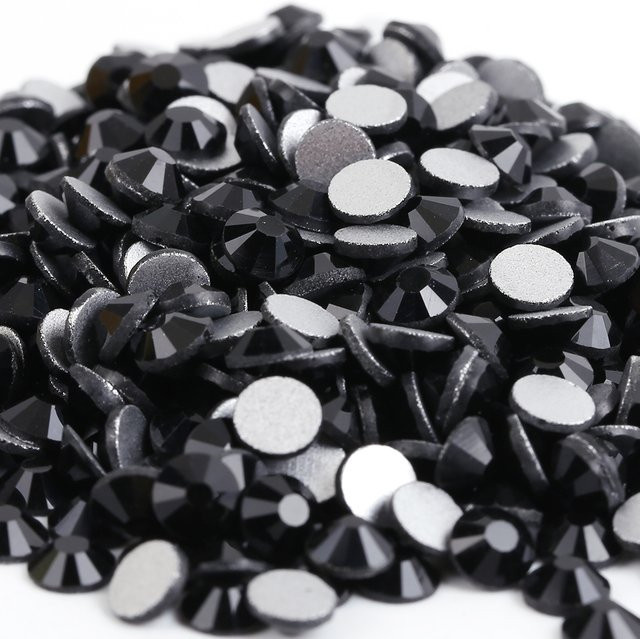 zhanwSP Nail Art Strasssteine, Schwarz, Glänzend, Unisex - Bild 1